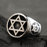 페렝 육각별 히란야 오픈 반지 레이어드 가드링 s1088