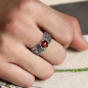 복두꺼비 반지  s990실버 반야심경 육자진언 각인 835