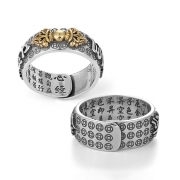 길상만덕  반야심경 육자진언 금강저 반지   s424