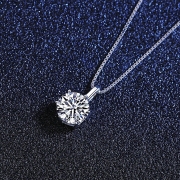 1캐럿 990 지르코니아 6프롱 카라비안 목걸이  s559