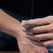 미르보석 행운 반지 돈을 부르는 재물신 동전각인  s562