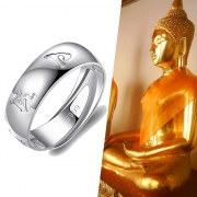 미르보석   s999실버링 육자진언  스님 불자 은반지  1094