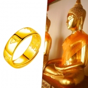 미르보석   s999골드링 육자진언  스님 불자 반지  830