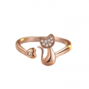 미르보석 큐빅 고양이 행운 반지 써지컬 주얼리 반지  s1204