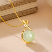 미르보석 허텐청옥 목걸이 재물복주머니 주얼리 목걸이 s1375