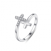 미르보석  십자가 반지  다이아몬드 크로스 링 기도손 주기도문 주얼리 반지  s1379