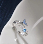 미르보석  물고기 고래 꼬리 반지 피쉬테일  다이아몬드  주얼리 반지 s1388