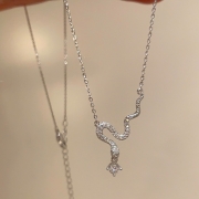 미르보석 스네이크 목걸이 다이아몬드 뱀 펜던트 주얼리 목걸이 s1396