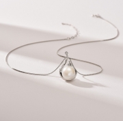 미르보석  S925은  담수진주 목걸이  모이사나이트  주얼리 목걸이 1397