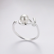 미르보석  진주 은반지 심플디자인 혼주 주얼리 반지   s1407