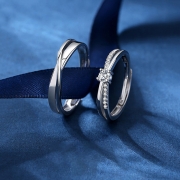 미르보석  2p 커플 반지 s925실버 다이아몬드 큐빅 주얼리 반지  1410