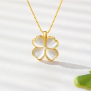 미르보석  행운의 여신 오팔 네잎 클로버 목걸이  s925실버 주얼리 목걸이  1426