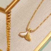 미르보석  18kGP골드  물고기 고래 꼬리 목걸이 주얼리 목걸이  1433