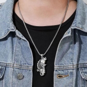 미르보석 대물 물고기 목걸이 재물운 행운 실버 잉어 쥬얼리 목걸이  s1437