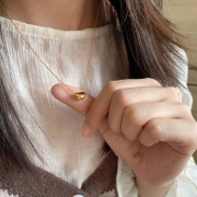 미르보석  티타늄스틸 볼륨통통 하트 주얼리 목걸이   s1457