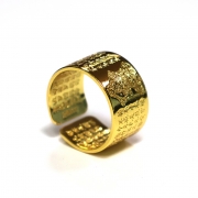 미르보석  999 24kc골드도금 12간지 초광폭 황금 반지 반야심경 주얼리 반지  S1459