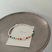 미르보석 스마일리 페이스 은볼 팔찌 우아함을 손목에 담다 패션팔찌    s1482