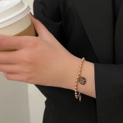 미르보석 하트 펜던트 무변색 써지컬스틸 볼 체인 팔찌 스타일을 손목에 담다 주얼리 팔찌    s1489