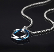 미르보석   3링 티타늄스틸 목걸이 강인함 세련미 감성UP  주얼리 목걸이  s1501