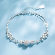 미르보석 삼생행운 팔찌 핸드메이드 실버 주얼리 팔찌  s1506