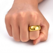 미르보석 8mm티타늄강 아우로라 반지 압도적인 금빛 주얼리 반지   s1514