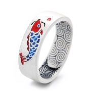 미르보석  7mm s925순은  반지 6.6g 물고기 잉어 주얼리  반지   s1533