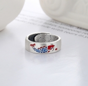 미르보석 6.2mm s925순은 반지 물고기 잉어  주얼리  반지   s1534