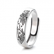 미르보석 s925실버 잉어 물고기 반지 행운을 이어가는 수연반 주얼리  반지   s1537