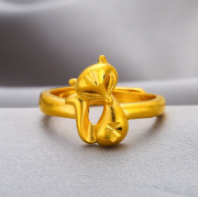 미르보석  천금의 눈빛 여우 반지  고혹적인 금빛 실루엣 주얼리  반지   s1557