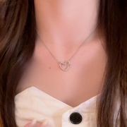 미르보석   미니멀한 실루엣 오브 러브 감성 주얼리 목걸이    s1562