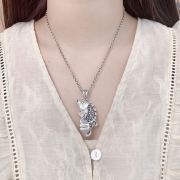 미르보석 s999순은 잉어 물고기 쥬얼리 목걸이  s22