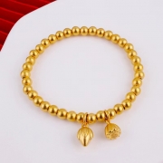 미르보석  금색 연꽃 비즈 팔찌  루미에르 듀오 주얼리 팔찌  s1592