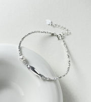 미르보석  진주알  s925은  물고기 팔찌 재물 행운 길조 주얼리 팔찌    423