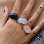 미르보석 흰색 루멘 크림슨 반지 볼륨 패션 주얼리 반지    s1609