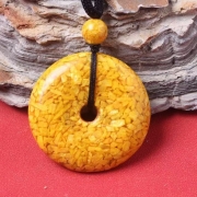 미르보석  웅황주사  9A등급 순도 천연광석  목걸이 대복 행운 액막이 부적 주얼리 목걸이  s1702