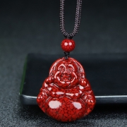 미르보석  9A등급순도 천연광석 붉은투광 주사 목걸이  대복 행운 재물운 액막이 부적 목걸이  s1703