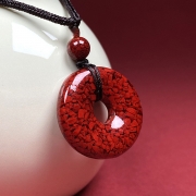 미르보석  9A등급순도 천연광석 붉은투광 주사 목걸이  대복 행운 재물운 액막이 부적 목걸이  s1705