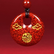 봉연당  24k금박판 천연 원광 진사  목걸이  9A등급순도 붉은투광  장사 사업 주식 투자 재물흥왕 액난예방 재수대통 목걸이 s1708