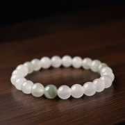 미르보석  8mm  7A등급 최고품질 천연금사 백옥 팔찌  정서안정 숙면 집중력 향상 재물 건강 행운 부적 염주  s1768