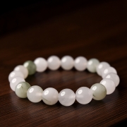 미르보석  10mm  7A등급 최고품질 천연금사 백옥 팔찌  정서안정 숙면 집중력 향상 재물 건강 행운 부적 염주  s1769