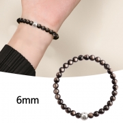 미르보석  6mm  925은주 육자진언 7A등급순도 최고품질 천연광물 은요석 팔찌 수제 불교 염주   s1776