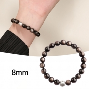 미르보석  8mm  925은주 육자진언 7A등급순도 최고품질 천연광물 은요석 팔찌 수제 불교 염주   s1777