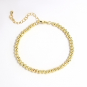 미르보석   4mm   홀로우비즈 k18금볼 팔찌 s1780