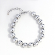 미르보석   10mm  홀로우비즈 실버볼 팔찌 s1781