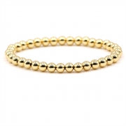 미르보석   6mm   홀로우비즈 k18금볼 팔찌 s1784