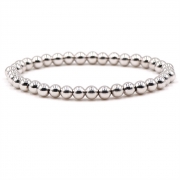 미르보석   6mm   홀로우비즈 실버 볼 팔찌 s1785