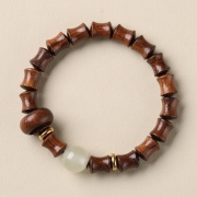 미르보석  8mm 자연목 금사단 염주 팔찌 재물운 행운 평안 액막이 소원성취 부적  s1806