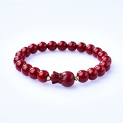 봉연당 8mm 붉은 원석주사 염주 팔찌 삼재액막이 사업운 금전운 행운 소원성취 재수대통 부적 복주머니  s1812