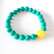 미르보석  8mm 터키석 비즈 팔찌 행운 성공 액막이  s1813