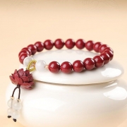 미르보석  8mm 7A등급정품 진사석 정심연꽃 염주 부적 팔찌  장사 사업 주식 액막이 재수대통 소원성취  s1826